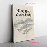 Take Me Home Country Roads Frame Canvas All Size