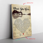 Tesla What You Give Heart Lyric Typography Guitar Members Signed For Fan Frame Canvas All Size