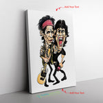 The Rolling Stones Mick Jagger Keith Richards Paint Draw Frame Canvas All Size