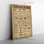 The Type Of Geckos Canvas Wall All Size