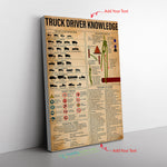 Truck Driver Knowledge Truck Canvas Wall All Size