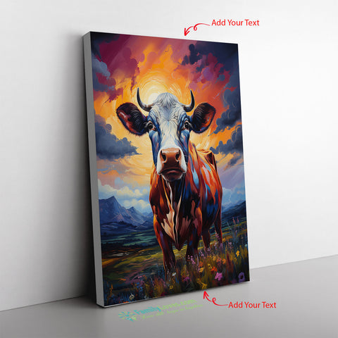 Udderly Cow Cows Starry Night Reimagines Vincent Van Goghs Mas Canvas Full Size