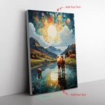 Wagyu Beef Cow Cowtizs Whimsical Stroll Capturese Charm Of Mar Canvas Full Size