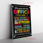 When You Enter This Office Black Frame Canvas All Size