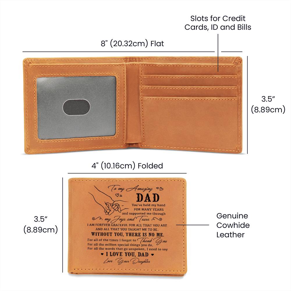 WITHOUT YOU, THERE IS NO ME Gifts For Father's Day Personalized Name Graphic Leather Wallet