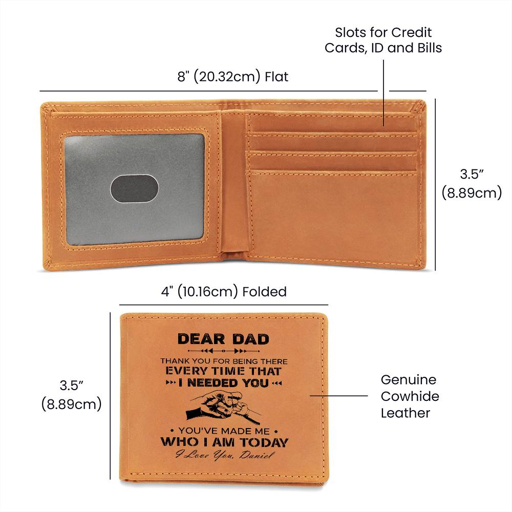 THANK YOU FOR BEING THERE EVERY TIME Gifts For Father's Day Custom Name Graphic Leather Wallet