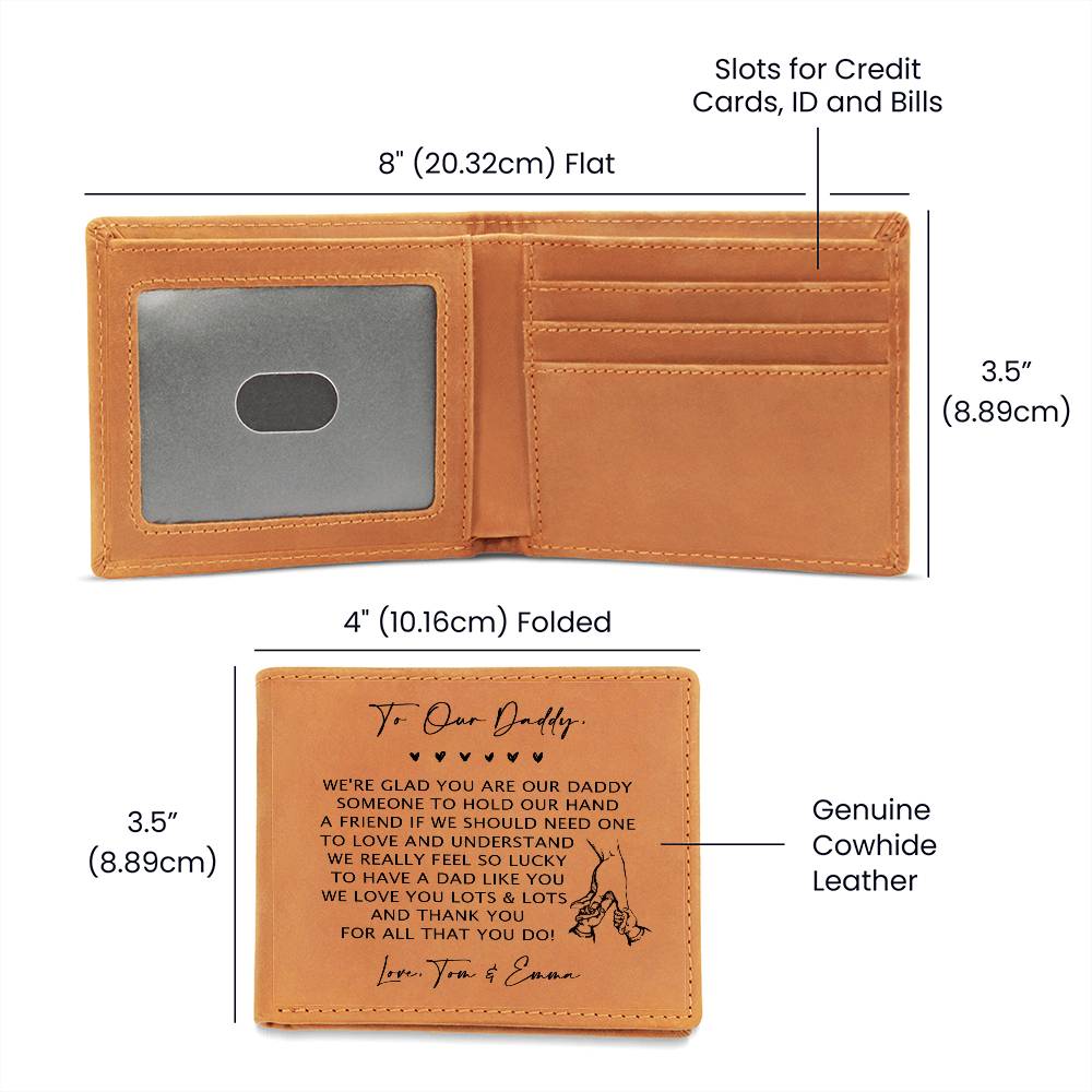 WE'RE GLAD YOU ARE OUR DADDY Gifts For Father's Day Birthday Gift Idea Personalized Name Graphic Leather Wallet