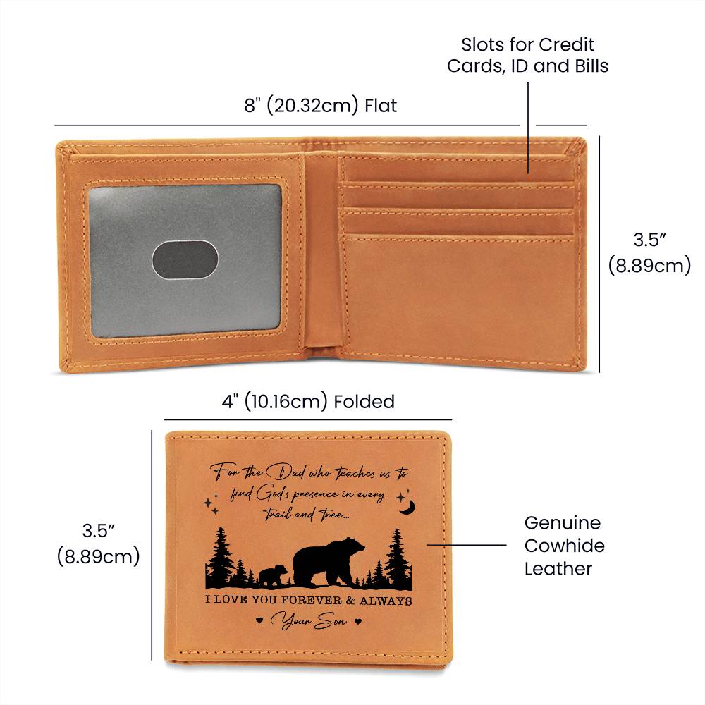 For The Dad Who Teaches Us To Find God's Gifts For Father's Day Personalized Name Graphic Leather Wallet