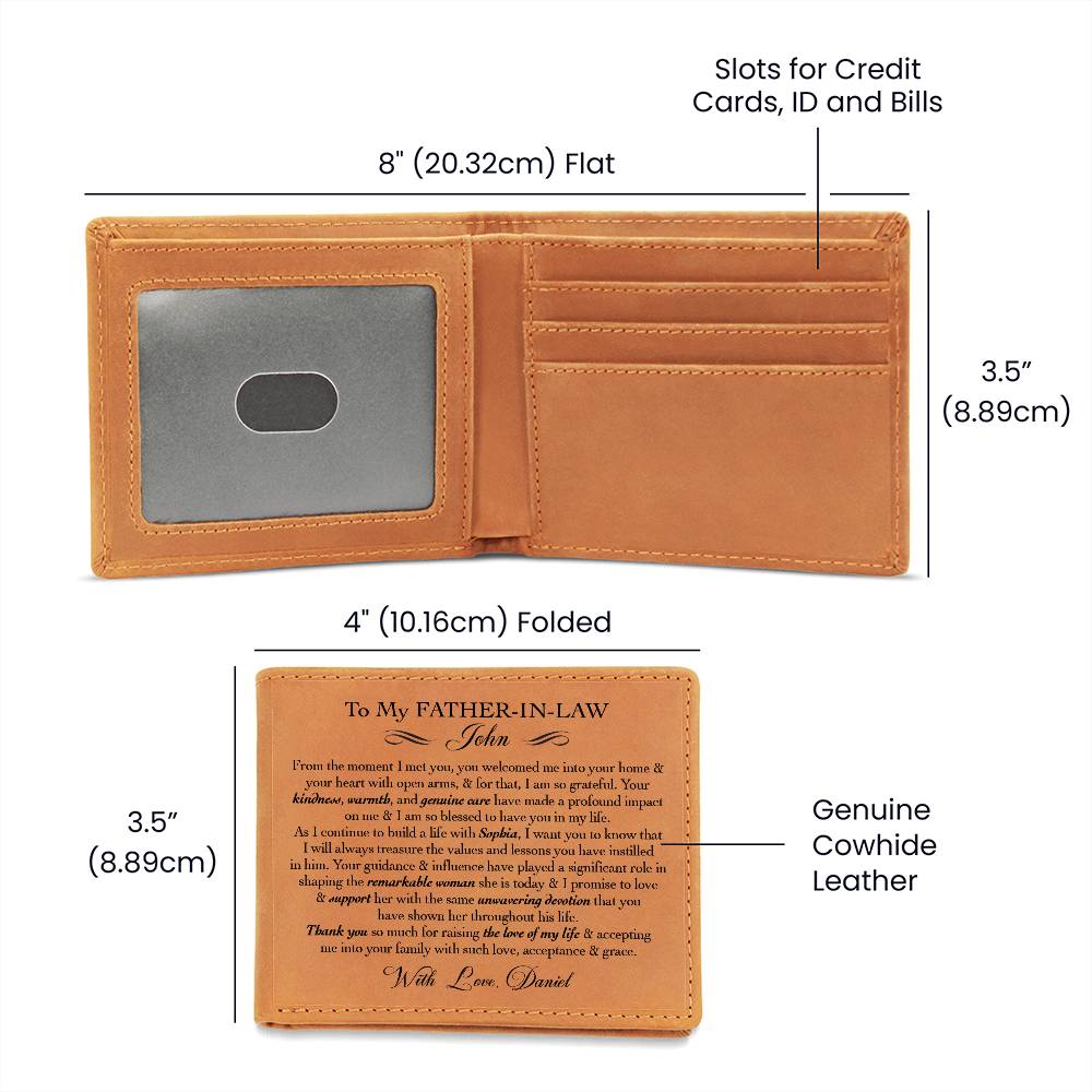 Thank You So Much For Raising The Love Of My Life Gifts For Father's Day Personalized Name Graphic Leather Wallet