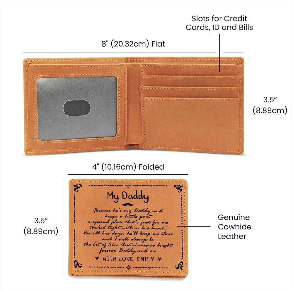 My Daddy Gifts For Father's Day Birthday Gift Idea Personalized Name Graphic Leather Wallet