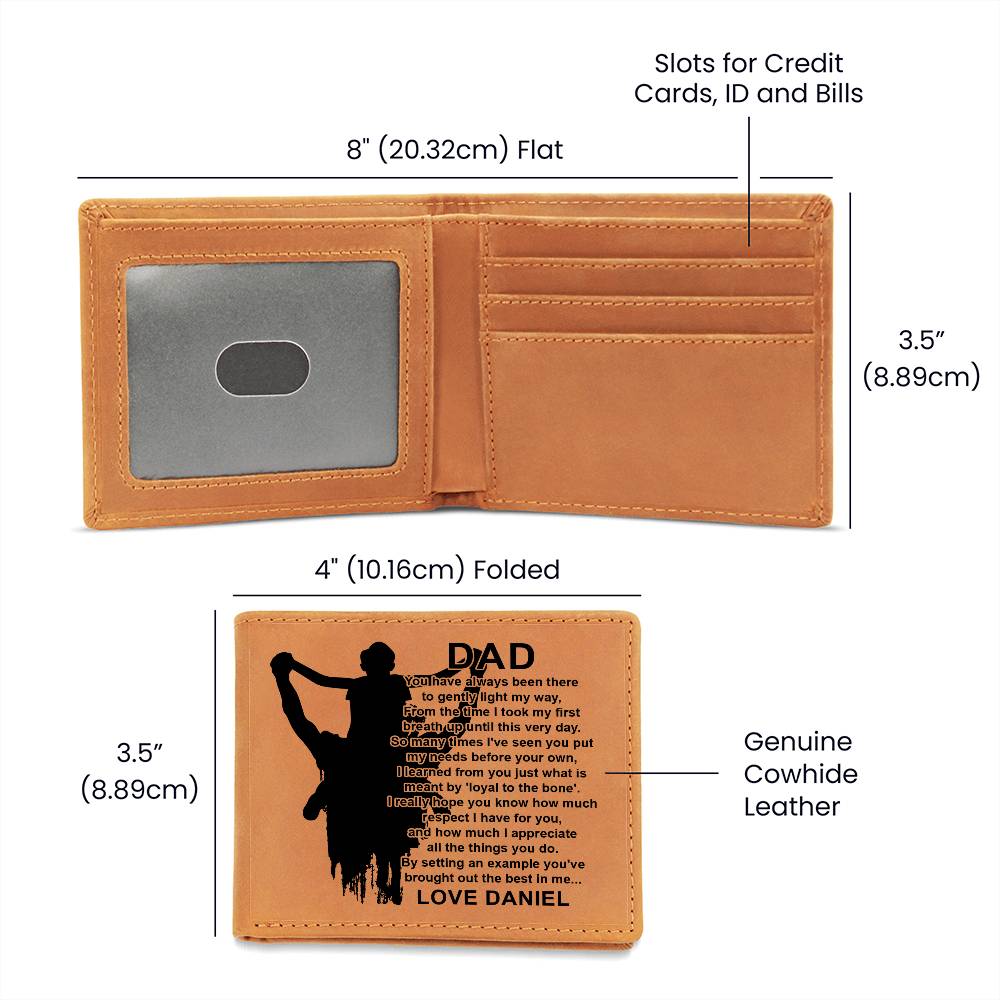 You Have Always Been There To Gently Light My Way Gifts For Father's Day Birthday Gift Idea Personalized Name Graphic Leather Wallet