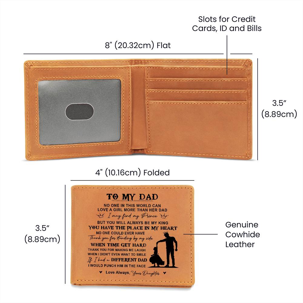 NO ONE IN THIS WORLD CAN LOVE A GIRL MORE THAN HER DAD Gifts For Father's Day Birthday Gift Idea Personalized Name Graphic Leather Wallet