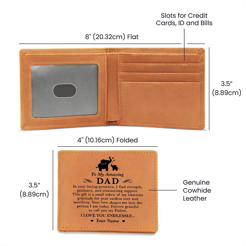 Forever Grateful To Call You My Father Gifts For Father's Day Personalized Name Graphic Leather Wallet