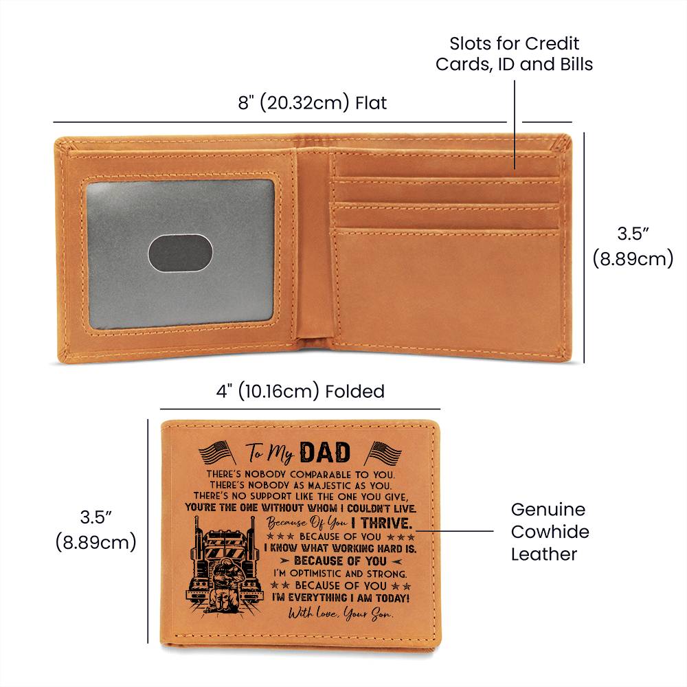 THERE'S NOBODY COMPARABLE TO YOU Gifts For Father's Day Birthday Gift Idea Personalized Name Graphic Leather Wallet