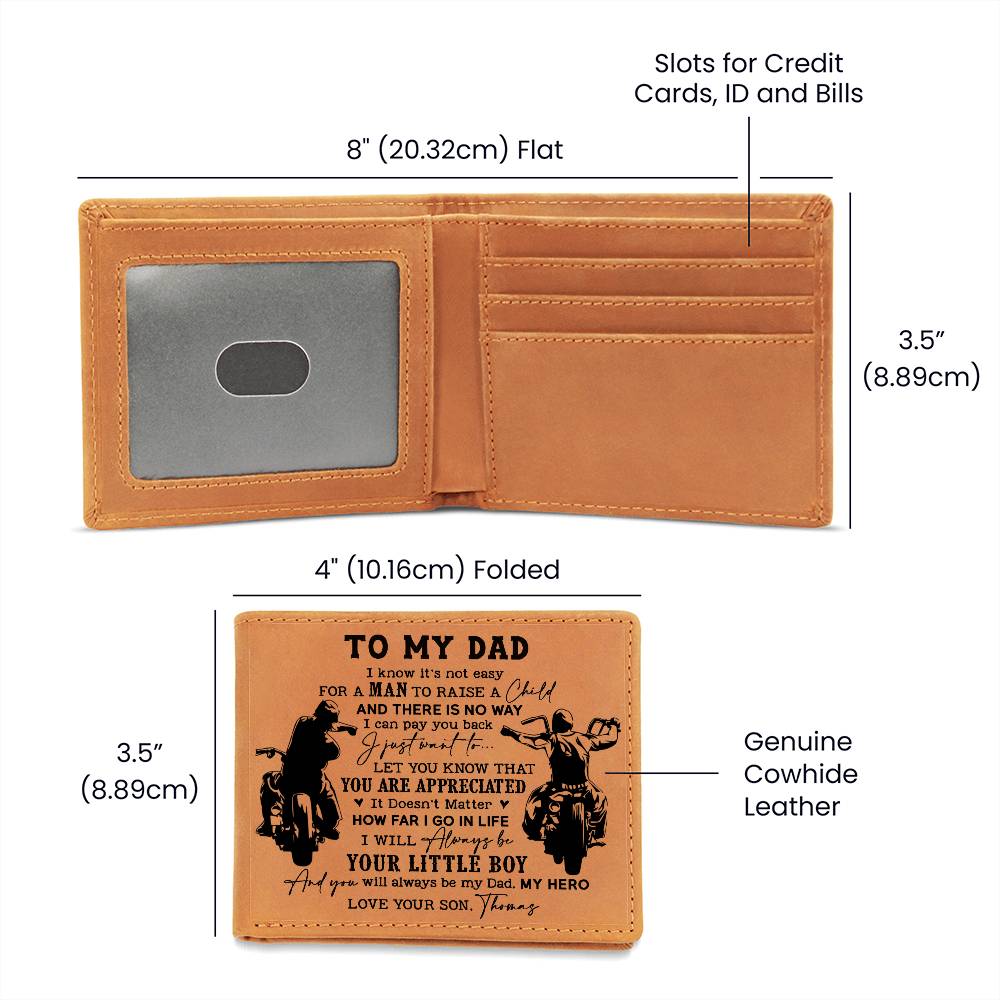 Fathers Raising Sons Gifts For Father's Day Birthday Gift Idea Personalized Name Graphic Leather Wallet