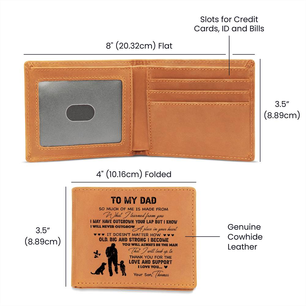 SO MUCH OF ME IS MADE FROM Gifts For Father's Day Custom Name Graphic Leather Wallet