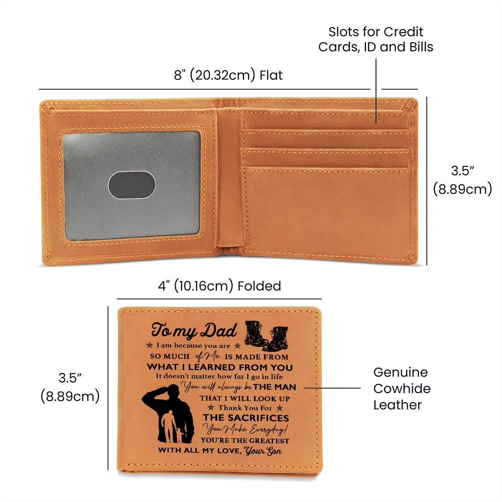 You Will Always Be THE MAN THAT I WILL LOOK UP Gifts For Father's Day Personalized Name Graphic Leather Wallet