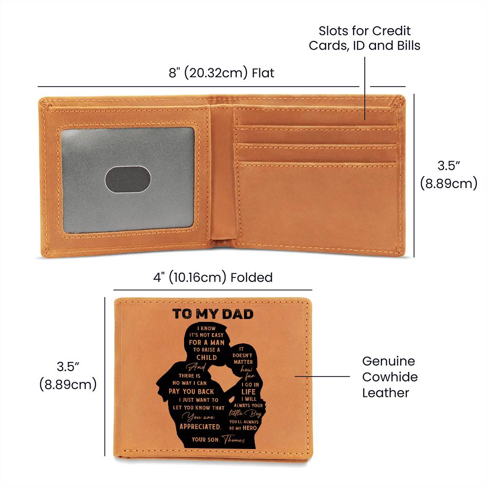 DAD & SON SHADOW Gifts For Father's Day Personalized Name Graphic Leather Wallet