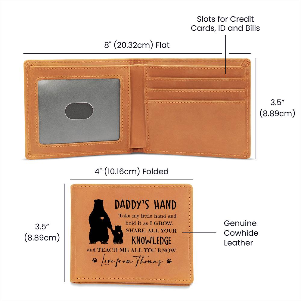 SHARE ALL YOUR KNOWLEDGE and TEACH ME ALL YOU KNOW Gifts For Father's Day Personalized Name Graphic Leather Wallet