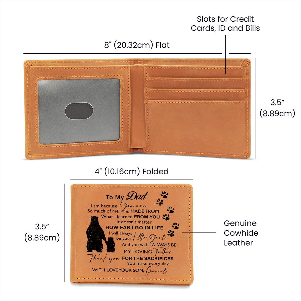 THANK YOU FOR THE SACRIFICES YOU MAKE EVERY DAY Gifts For Father's Day Personalized Name Graphic Leather Wallet