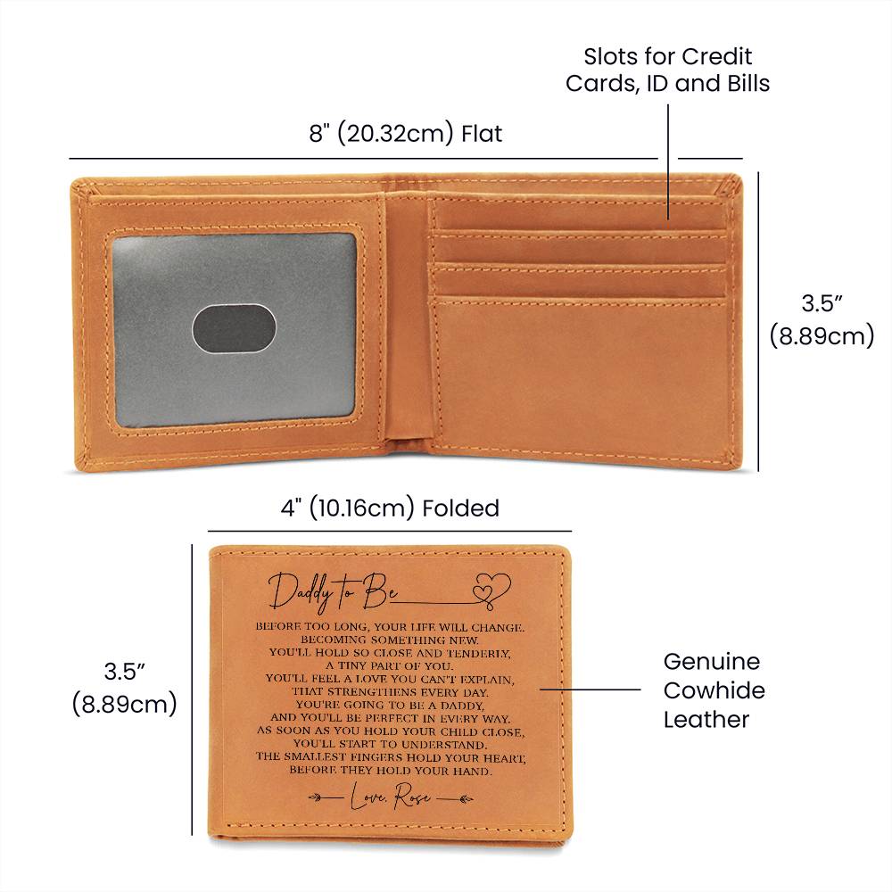 Daddy To Be Gifts For Father's Day Birthday Gift Idea Personalized Name Graphic Leather Wallet