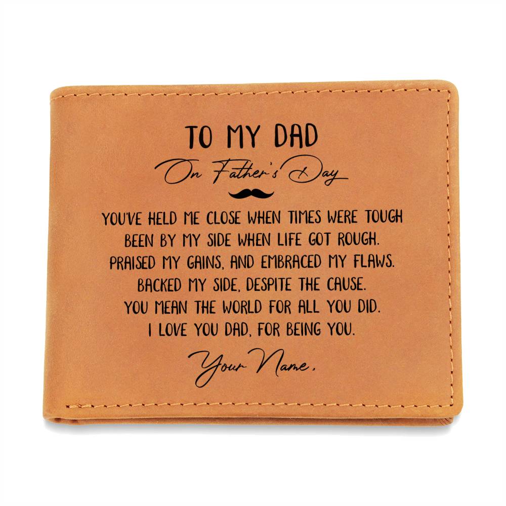 TO MY DAD ON FATHER'S DAY Gifts For Father's Day Personalized Name Graphic Leather Wallet