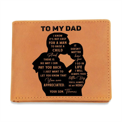 DAD & SON SHADOW Gifts For Father's Day Personalized Name Graphic Leather Wallet