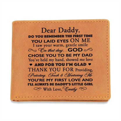 DEAR DADDY, DO YOU REMEMBER THE FIRST TIME Gifts For Father's Day Personalized Name Graphic Leather Wallet