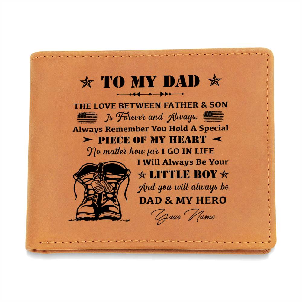 THE LOVE BETWEEN FATHER & SON Is Forever And Always Gifts For Father's Day Custom Name Graphic Leather Wallet