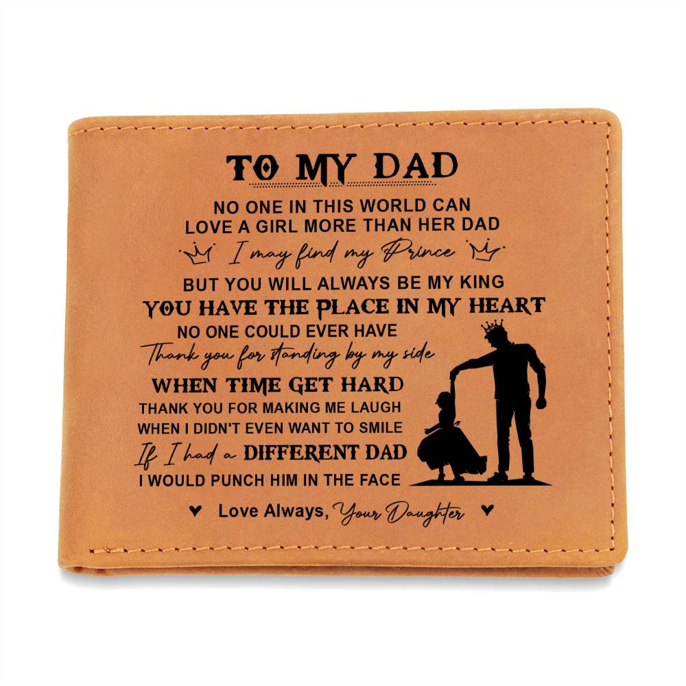 NO ONE IN THIS WORLD CAN LOVE A GIRL MORE THAN HER DAD Gifts For Father's Day Birthday Gift Idea Personalized Name Graphic Leather Wallet