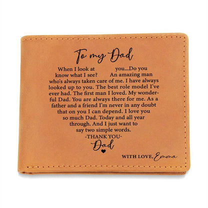 And I Just Want To Say Two Simple Words Gifts For Father's Day Personalized Name Graphic Leather Wallet