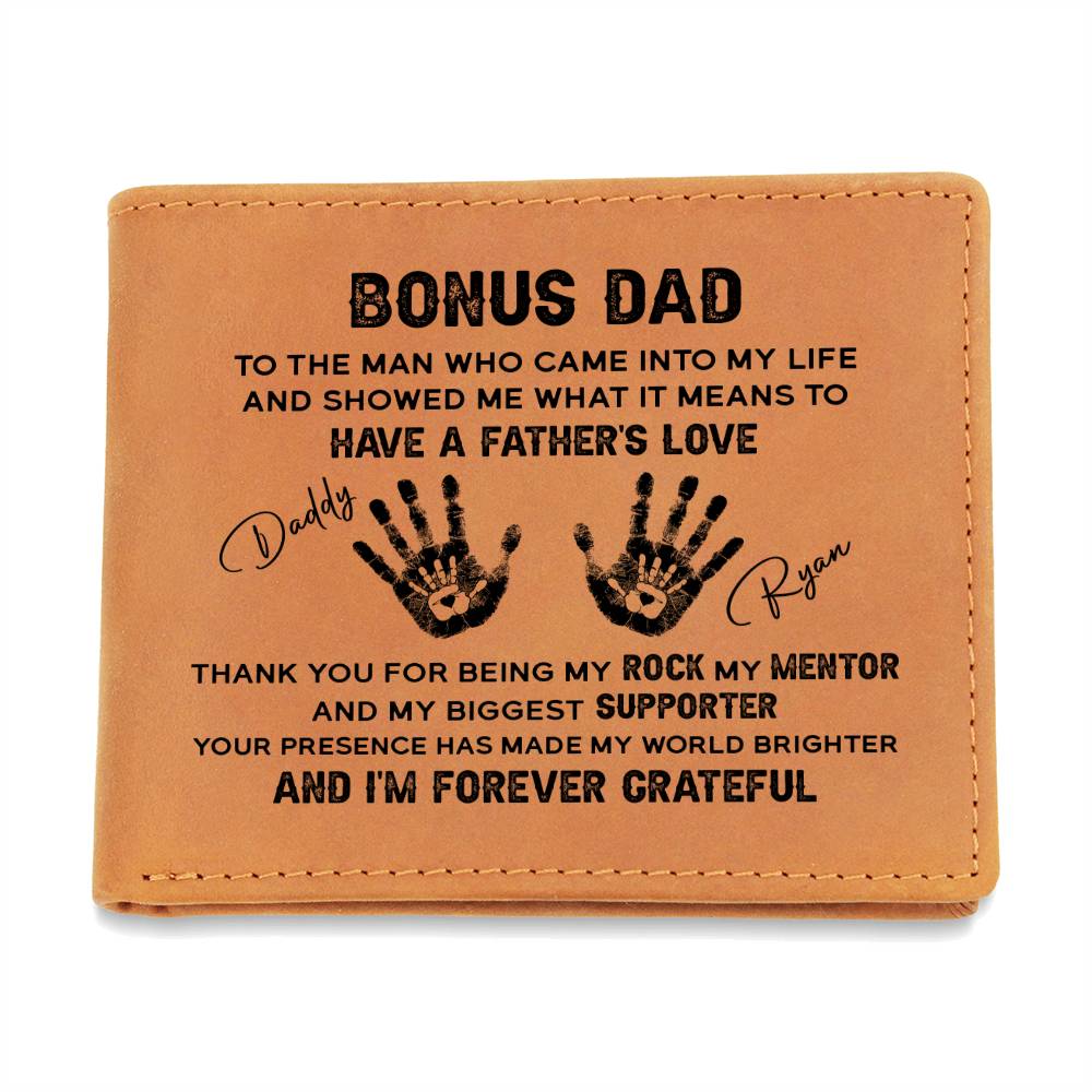 TO THE MAN WHO CAME INTO MY LIFE Gifts For Father's Day Personalized Name Graphic Leather Wallet