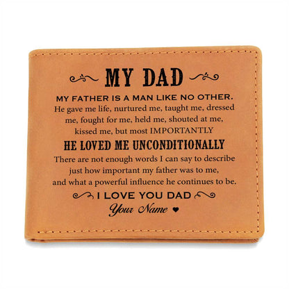 MY DAD MY FATHER IS A MAN LIKE Gifts For Father's Day Personalized Name Graphic Leather Wallet