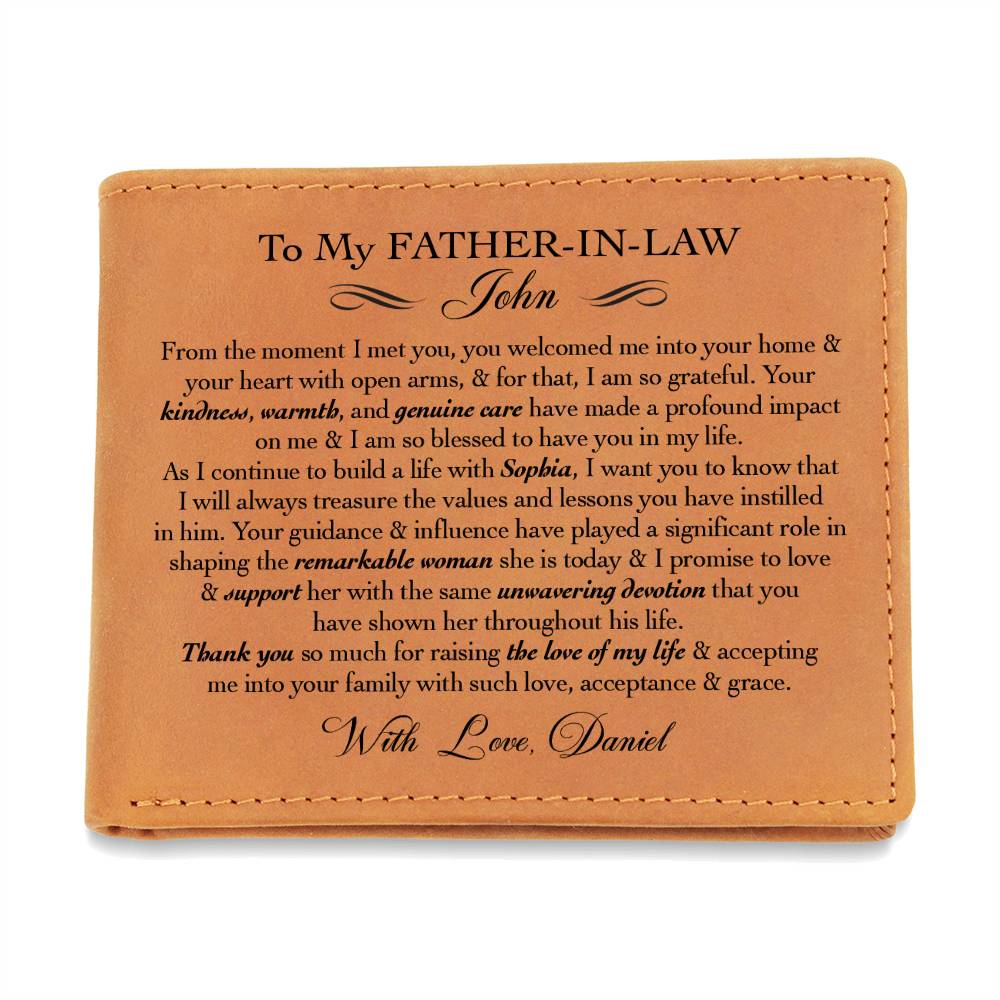 Thank You So Much For Raising The Love Of My Life Gifts For Father's Day Personalized Name Graphic Leather Wallet