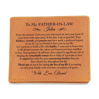 Thank You So Much For Raising The Love Of My Life Gifts For Father's Day Personalized Name Graphic Leather Wallet