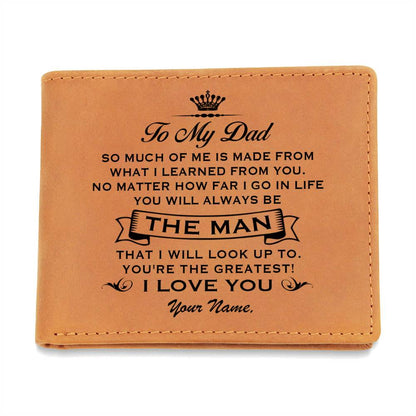 YOU'RE THE GREATEST I LOVE YOU Gifts For Father's Day Personalized Name Graphic Leather Wallet