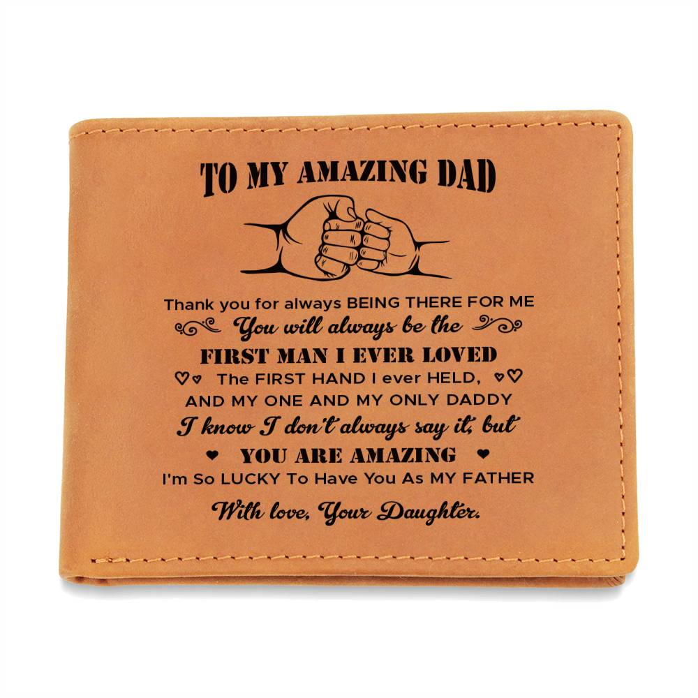 You Will Always Be The FIRST MAN Gifts For Father's Day Personalized Name Graphic Leather Wallet