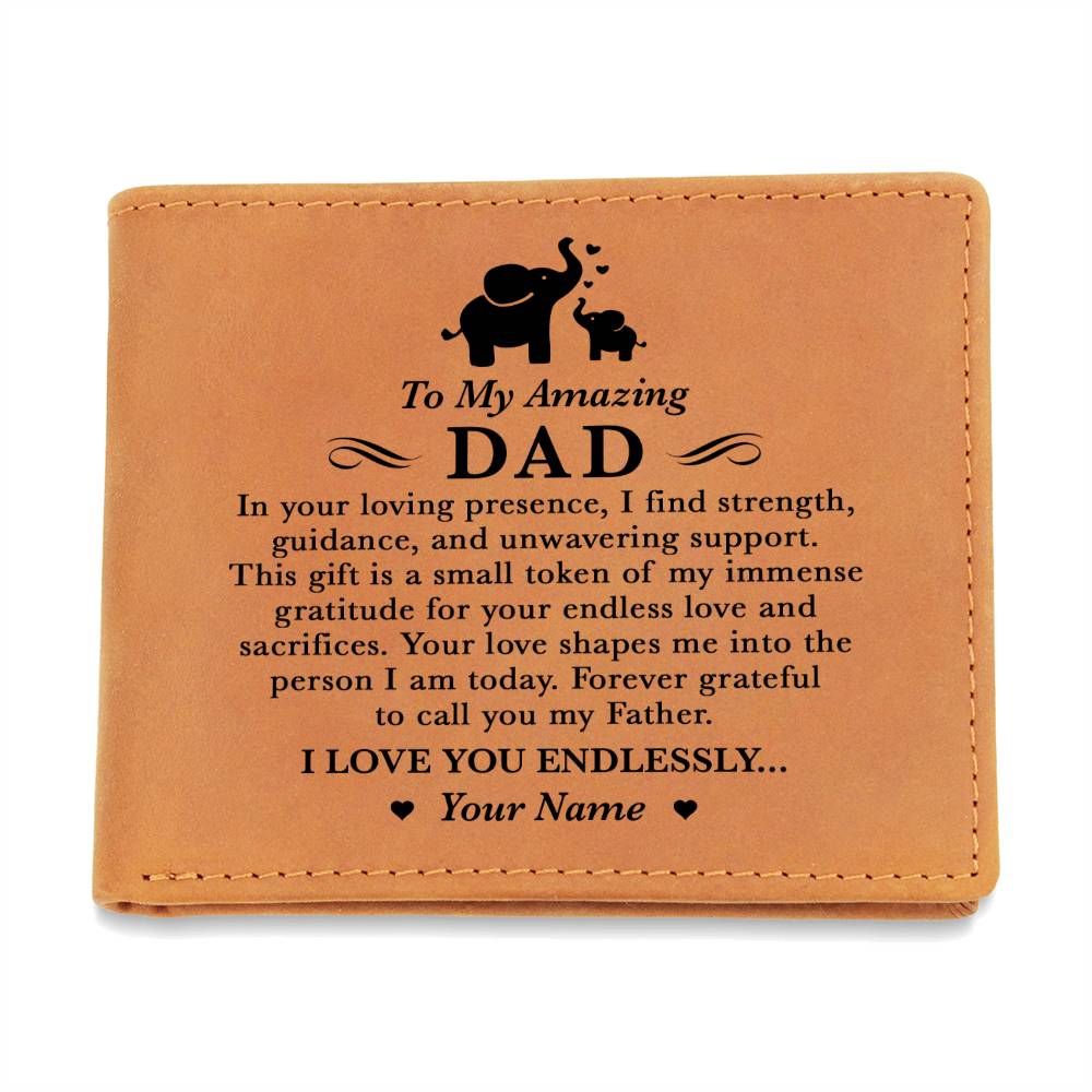 Forever Grateful To Call You My Father Gifts For Father's Day Personalized Name Graphic Leather Wallet