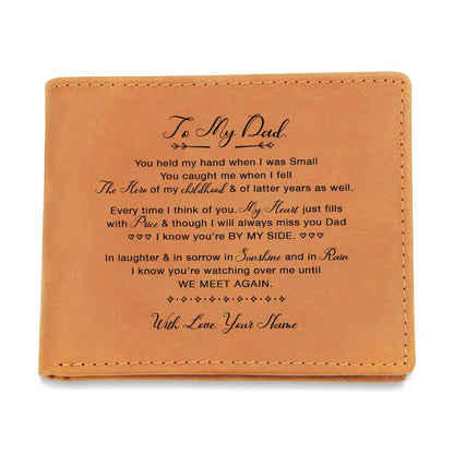 You Held My Hand When I Was Small Gifts For Father's Day Custom Name Graphic Leather Wallet