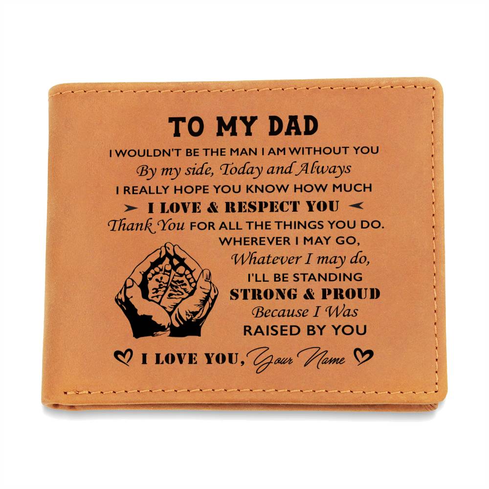 I'll Be Standing Strong And Proud Gifts For Father's Day Custom Name Graphic Leather Wallet