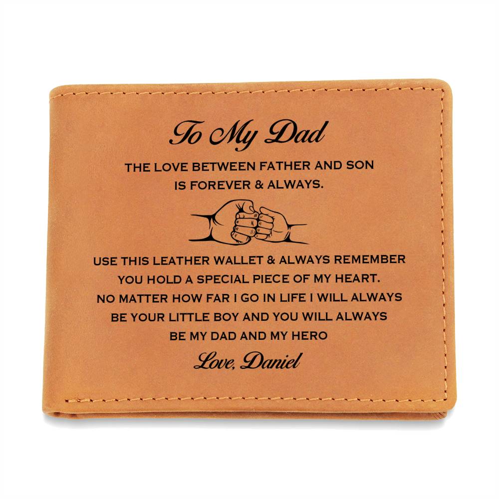 MY DAD MY HERO Gifts For Father's Day Personalized Name Graphic Leather Wallet