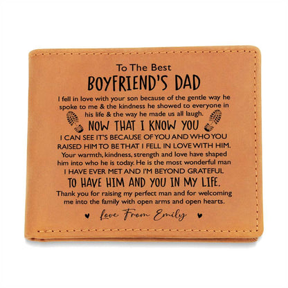 To The Best Boyfriend's Dad Gifts For Father's Day Personalized Name Graphic Leather Wallet