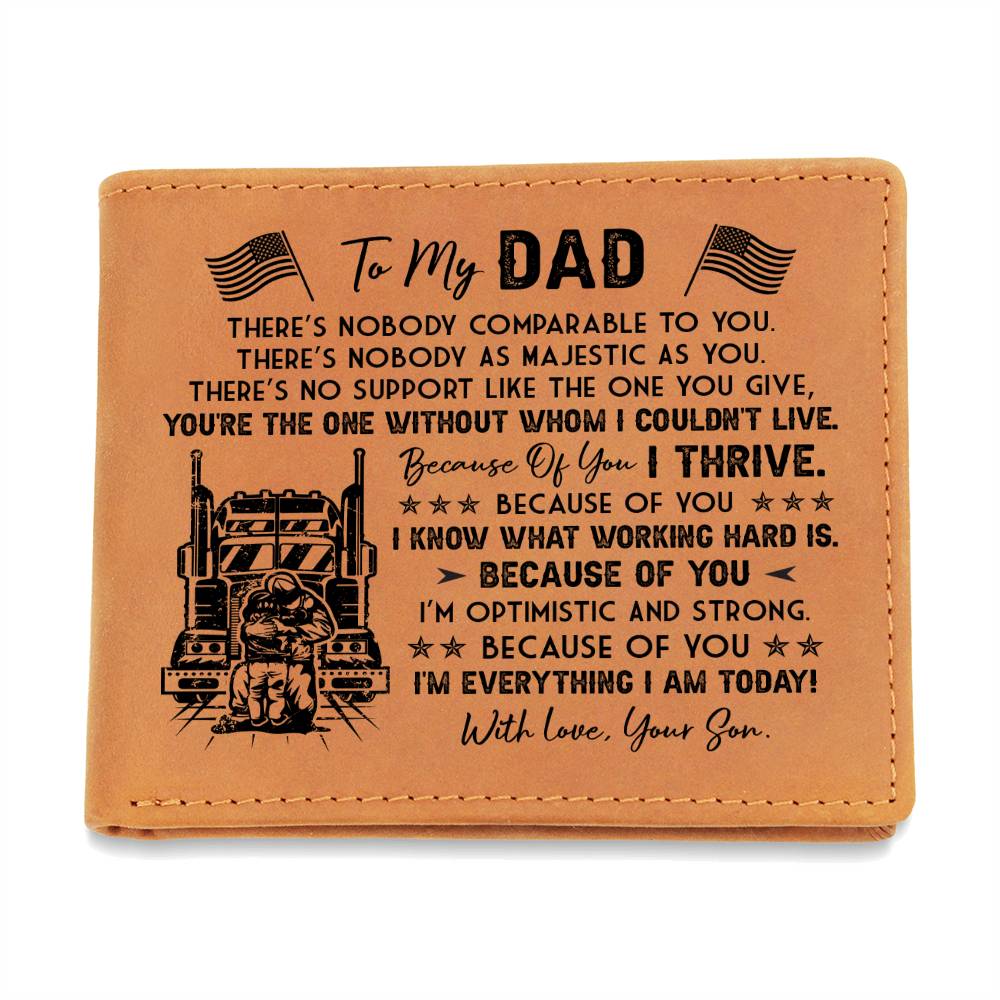 THERE'S NOBODY COMPARABLE TO YOU Gifts For Father's Day Birthday Gift Idea Personalized Name Graphic Leather Wallet