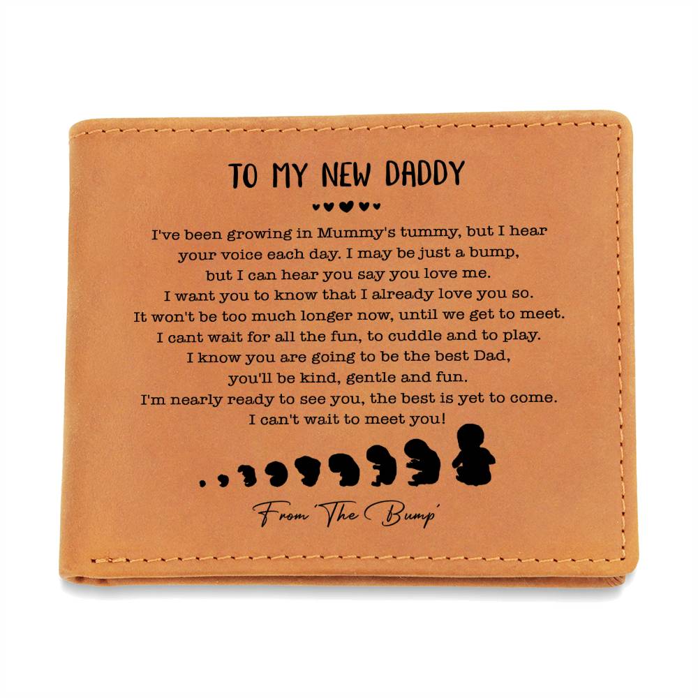 TO MY NEW DADDY Gifts For Father's Day Personalized Name Graphic Leather Wallet