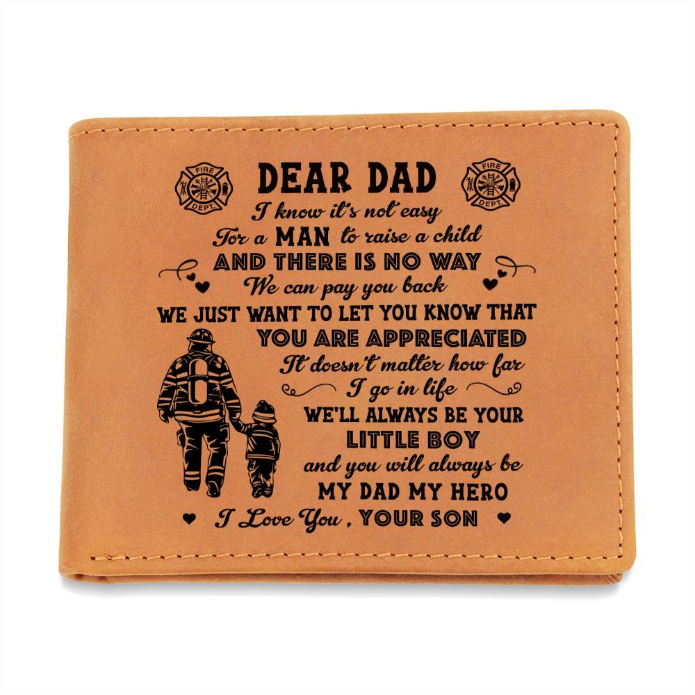 Firefighter Dad Gifts For Father's Day Personalized Name Graphic Leather Wallet