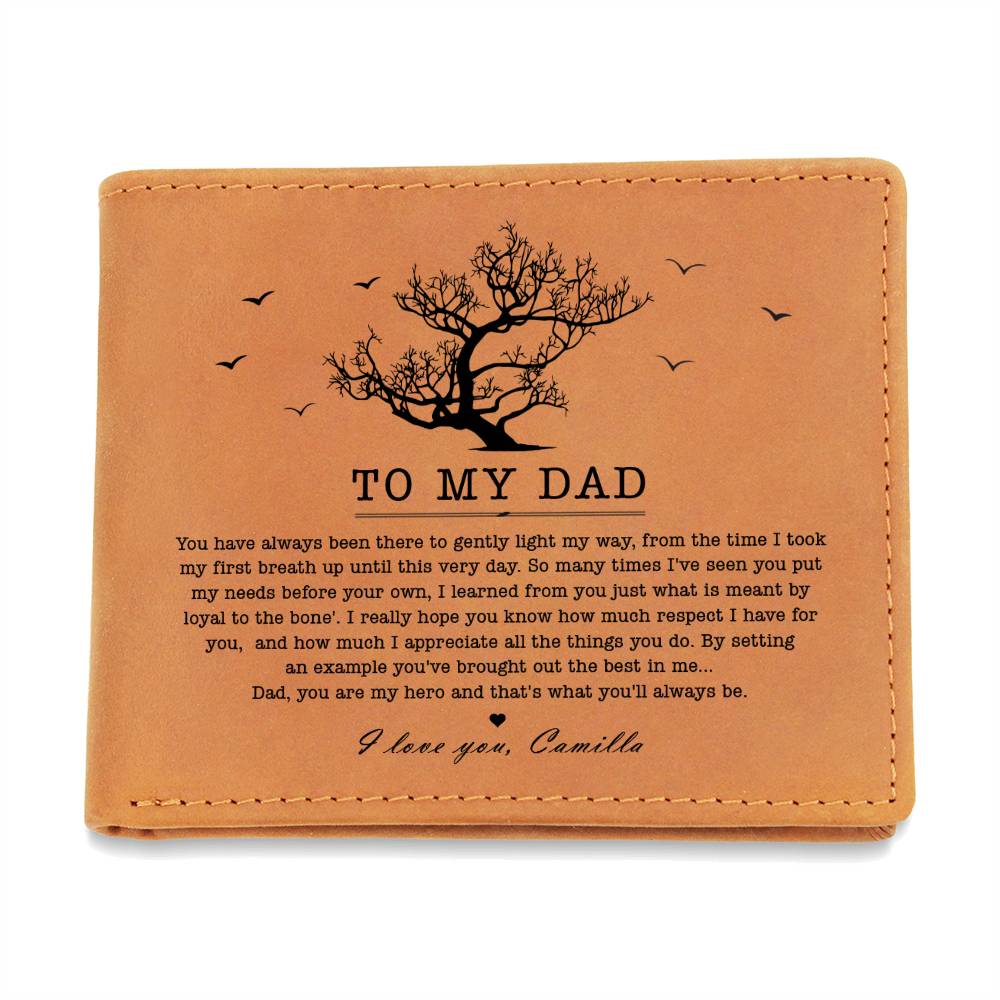 You Have Always Been There To Gently Light My Way Gifts For Father's Day Custom Name Graphic Leather Wallet