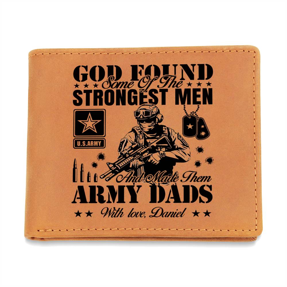 Army Dads Gifts For Father's Day Birthday Gift Idea Personalized Name Graphic Leather Wallet