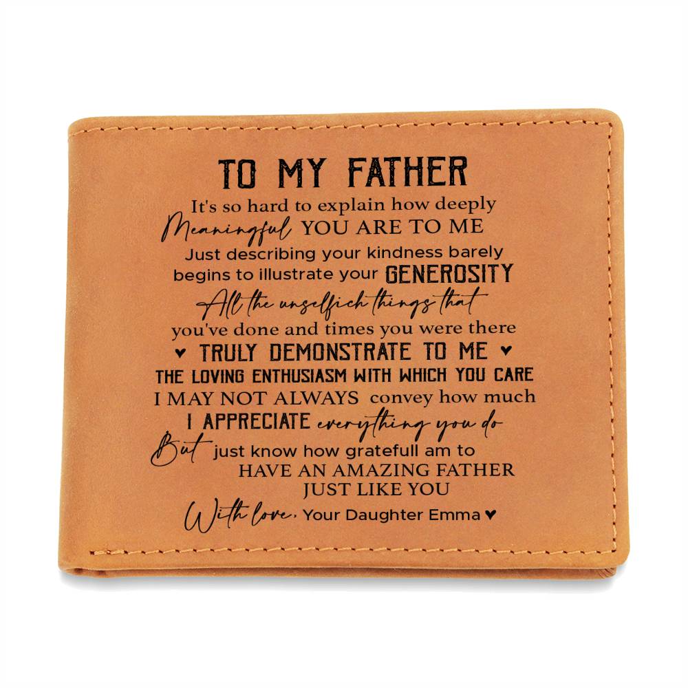 It's So Hard To Explain How Deeply Gifts For Father's Day Birthday Gift Idea Personalized Name Graphic Leather Wallet