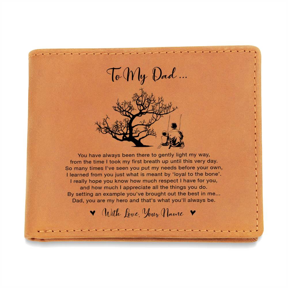 You Have Always Been There To Gently Light My Way Gifts For Father's Day Custom Name Graphic Leather Wallet