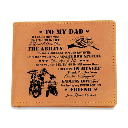 Thank You For BELIEVING IN ME More Than I BELIEVE IN MYSELF Gifts For Father's Day Custom Name Graphic Leather Wallet